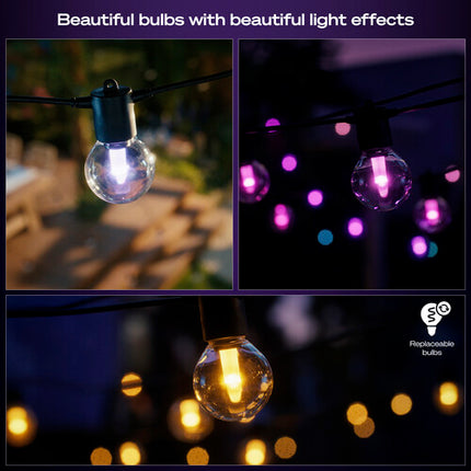 Philips Hue Festavia Globe Guirnalda Exterior 22 pies Multicolor Dimmable