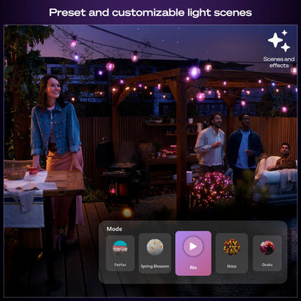 Philips Hue Festavia Guirnalda Exterior 45 pies 16 Bombillas 50 Lúmenes