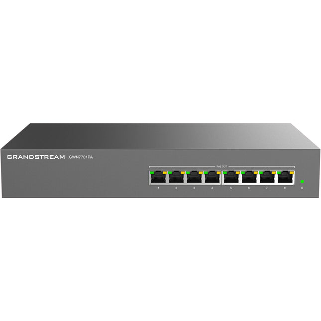 Grandstream GWN7701PA Switch de Red No Gestionado 8 Puertos Gigabit PoE+ 145W
