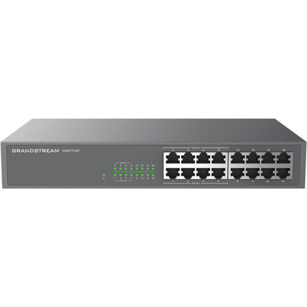 Grandstream GWN7702P Switch de Red No Gestionado 16 Puertos Gigabit 8 PoE+ 138W Rackmount