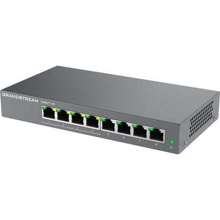 Grandstream GWN7711P Switch de Red Gestionado 8 Puertos Gigabit PoE+ 60W Power Budget
