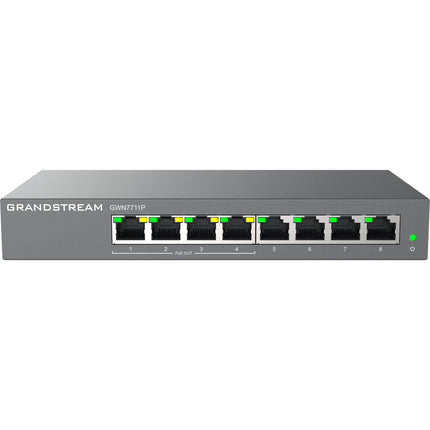 Grandstream GWN7711P Switch de Red Gestionado 8 Puertos Gigabit PoE+ 60W Power Budget