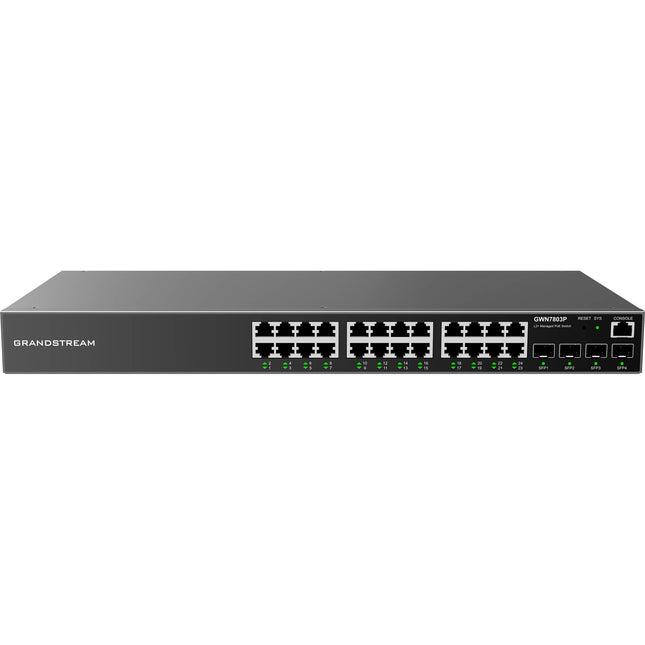 Grandstream Switch de Red PoE 24 Puertos GigE 4 Puertos SFP