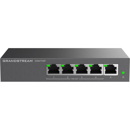 Grandstream GWN7700P Switch de Red Gigabit 5 Puertos 60W PoE+ Metal