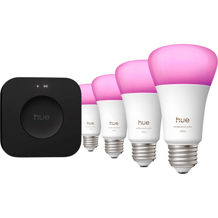 Philips Hue Kit de Inicio 4 Bombillas 1100 lúmenes Blanco y Color Ambiance