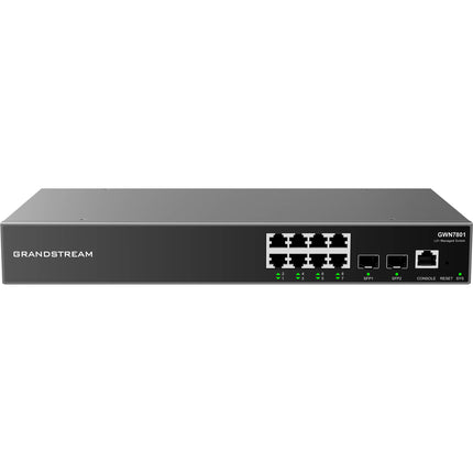Grandstream GWN7801 Switch de Red Gestionado 8 Puertos Gigabit 20 Gb/s Capacidad Rackmount
