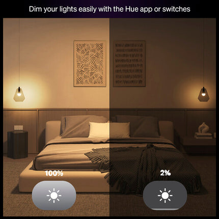 Philips Hue Essential Kit de Bombillas A19 800 Lúmenes 16 Millones de Colores 4 Unidades