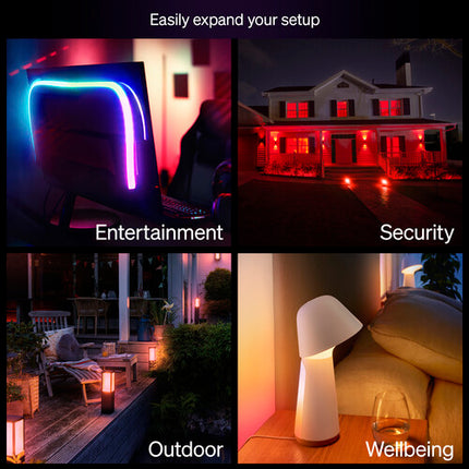 Philips Hue Essential Kit de Bombillas A19 800 Lúmenes 16 Millones de Colores 4 Unidades