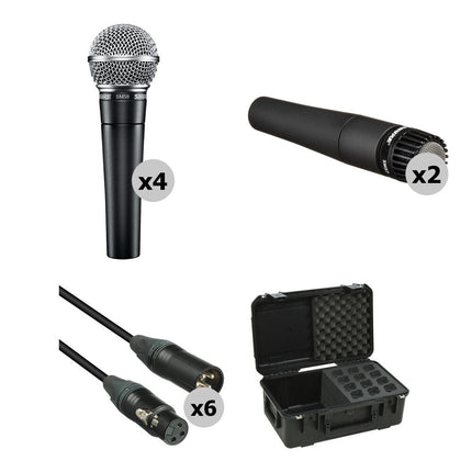 Shure SM58 y SM57 Kit de Micrófonos Dinámicos con 6 Cables y Estuche Resistente