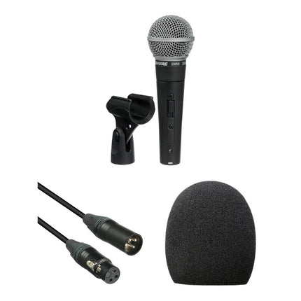 Shure SM58S Micrófono vocal con interruptor antiviento y cable XLR 7.6 m