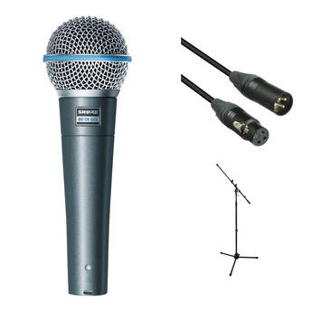 Shure Beta 58A Micrófono Patrón Supercardioide Incluye Soporte Y Cable XLR