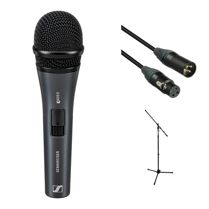 Sennheiser e 825-S Micrófono Dinámico Vocal con Cable XLR y Soporte Trípode