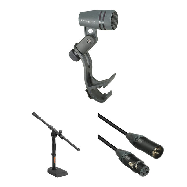 Sennheiser e 604 Micrófono Instrumento Cardioide con Soporte Ajustable y Cable XLR