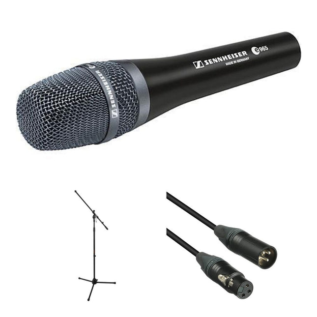 Sennheiser e 965 Micrófono Condensador con Patrón Cardioide Kit con Trípode y Cable XLR 25ft