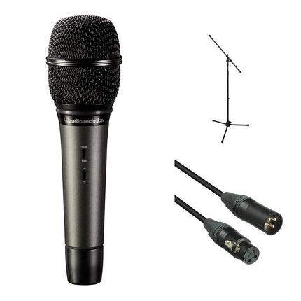 Audio-Technica ATM710 Micrófono de Condensador Cardioide con Soporte y Cable XLR 63 Pulgadas