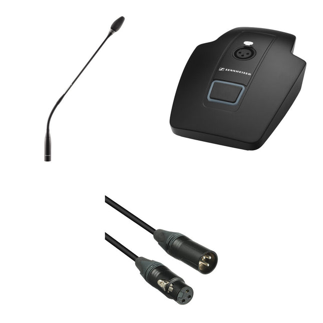 Sennheiser Gooseneck Micrófono de Mesa con Botón Programable 15.7" y Cable XLR 7.6 m
