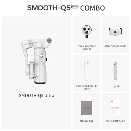Zhiyun SMOOTH-Q5 Ultra Estabilizador Smartphone 3 Ejes 13.5h Combo Kit