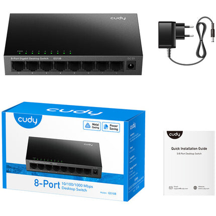 Cudy GS108 Switch de red no gestionado 8 puertos gigabit 16 Gb/s capacidad