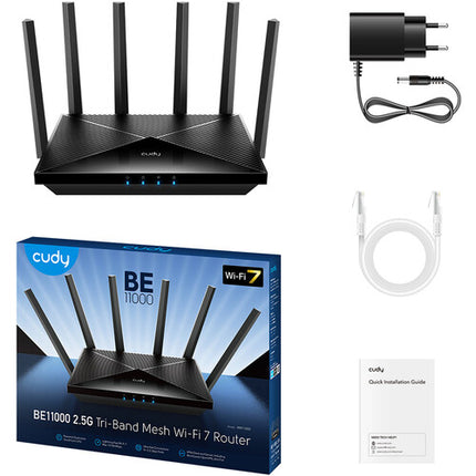 Cudy WR6500H BE6500 Router inalámbrico Wi-Fi 7 Dual-Banda 6453 Mb/s 2.5G Ethernet