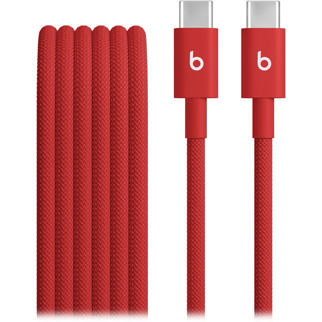 Beats by Dr Dre Cable USB-C a USB-C Trenzado 5 Pies 60W Rojo