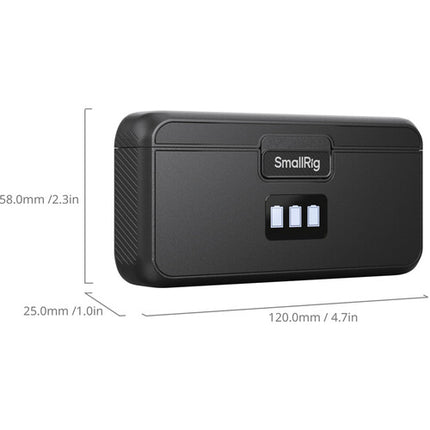 SmallRig Estuche Cargador para 3 Baterías GoPro HERO12/11/10/9 27W LCD TFT USB-C
