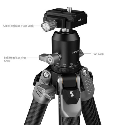SmallRig 5478 Trípode de Fibra de Carbono con Cabezal Esférico 63" 33 lb
