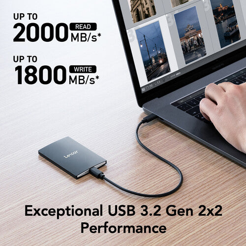 Lexar 2TB SL500 SSD portátil USB 3.2 Gen 2x2 2000 MB/s IP54