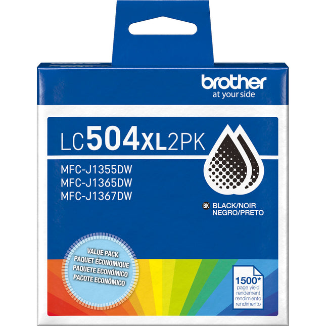 Brother LC504XL Cartucho de Tinta Negro Alta Capacidad 2-Pack 1500 Páginas