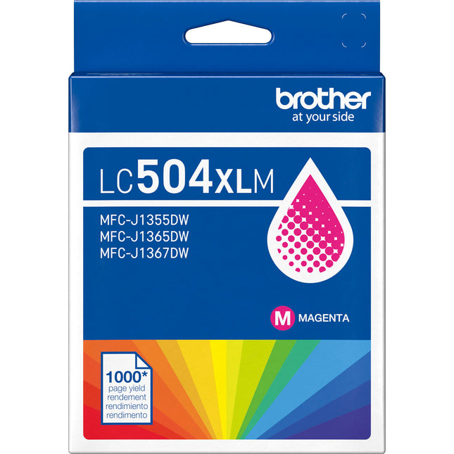 Brother LC504XL Cartucho de Tinta Magenta Alto Rendimiento 1000 Páginas para Impresoras INKvestment MFC
