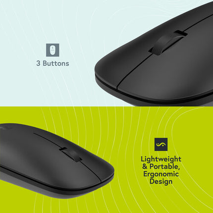 Styletech M400 Ratón Inalámbrico Bluetooth 5.0 1200 dpi Ergonomía Ambidiestra