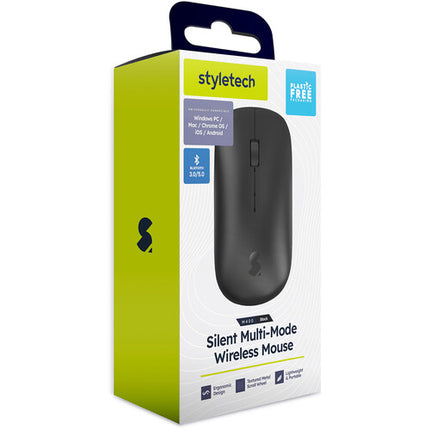 Styletech M400 Ratón Inalámbrico Bluetooth 5.0 1200 dpi Ergonomía Ambidiestra