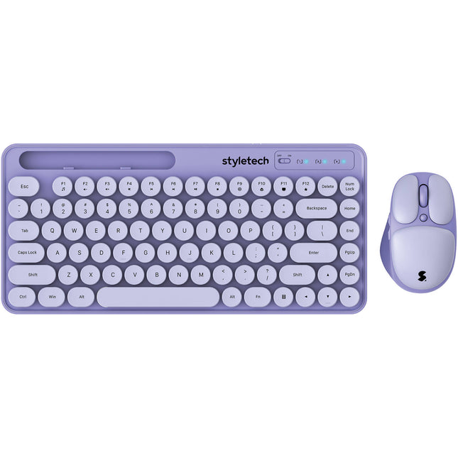 Styletech MK520 combo inalámbrico teclado y ratón 2.4 GHz 1600 dpi pastel púrpura