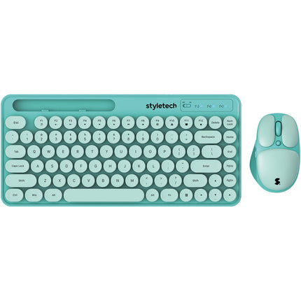 Styletech MK520 Teclado y Ratón Inalámbrico 2.4 GHz 1600 dpi Verde Pastel