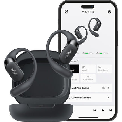 SHOKZ OpenFit 2+ Auriculares Abiertos Inalámbricos 48h Reproducción Negro