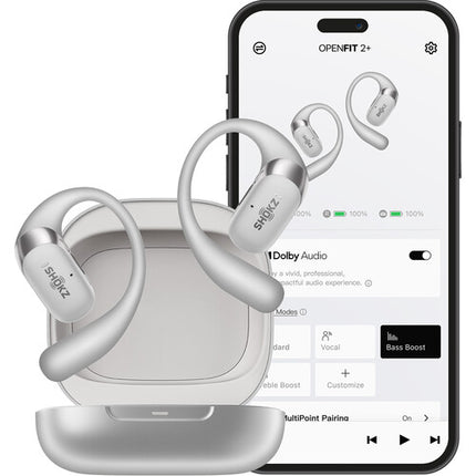 SHOKZ OpenFit 2+ Auriculares inalámbricos abiertos 48h batería IP55 gris