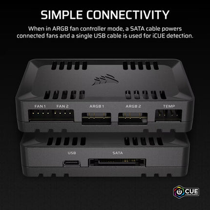 CORSAIR COMMANDER DUO Controlador de Ventiladores y RGB para 12 Fans con 2 Sensores de Temperatura