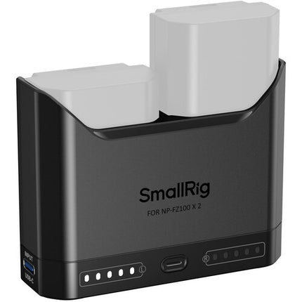 SmallRig Cargador Doble para Baterías Sony NP-FZ100 USB-C y LED