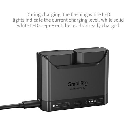 SmallRig Cargador Doble para Baterías Sony NP-FZ100 USB-C y LED