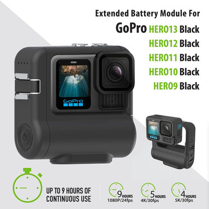 DigiPower Re-Fuel ActionPack batería para GoPro HERO13/12/11/10/9 Black 9 horas uso continuo resistente agua hasta 10 m