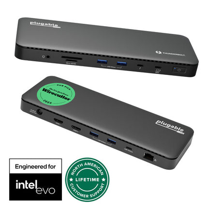 Plugable 13 en 1 Dock Thunderbolt 4 con 2 HDMI y Ethernet Negro