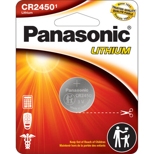 Panasonic CR2450 Batería de Litio Moneda 3V 8 Años Vida Útil