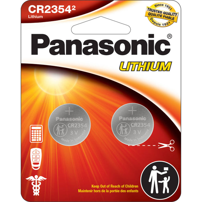 Panasonic CR2354 Batería de Litio Tipo Moneda 3V Vida 8 Años 2-Pack