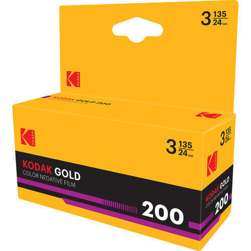 Kodak Eastman GOLD 200 Película negativa color 35mm ISO 200 24 exposiciones 3 unidades