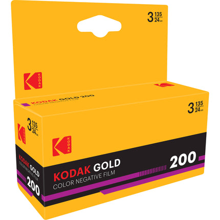 Kodak Eastman GOLD 200 Película negativa color 35mm ISO 200 24 exposiciones 3 unidades