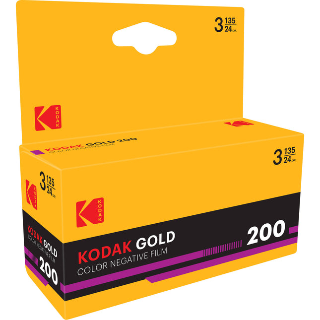 Kodak Eastman GOLD 200 Película negativa color 35mm ISO 200 24 exposiciones 3 unidades