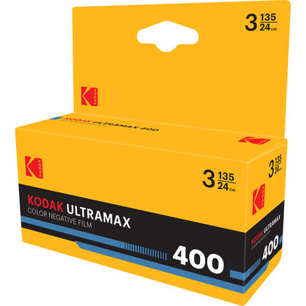 Kodak Eastman UltraMax 400 Película Color Negativo 35mm ISO 400 24 Exposiciones 3 Pack
