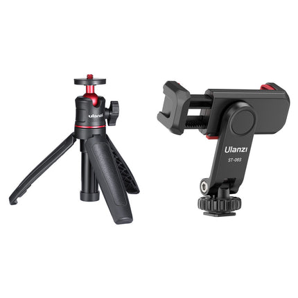 Ulanzi MT-08 Trípode Mini Extensible con Soporte para Smartphone 5.1-9.27" y 2 Monturas de Zapata Fría