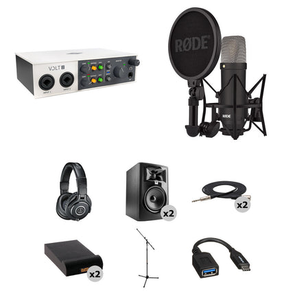 Universal Audio Volt 2 Interfaz de Audio USB-C con 2 Preamplificadores Vintage y Kit Estudio Completo