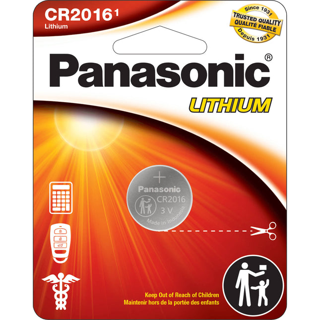 Panasonic CR2016 Batería de Litio 3V Moneda Hasta 8 Años Duración