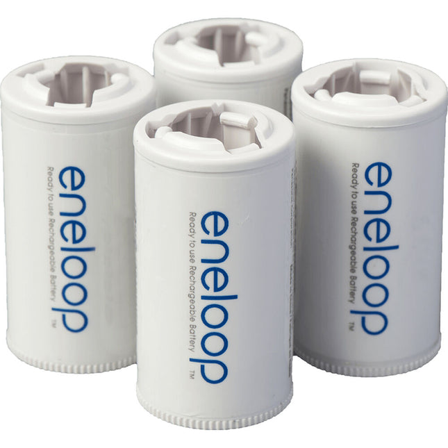 Adaptadores de Pilas Panasonic Tamaño C Pack de 4 para AA 2100 mAh